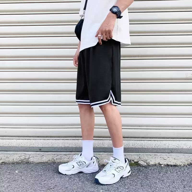American Basketball Pants for Students Training Fitness Running Sports Shorts Men's Loose Casual Knee-length Pants Summer