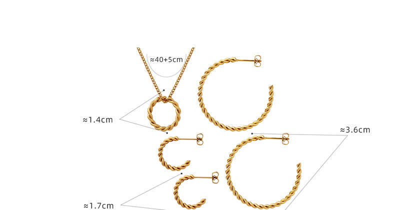 Fashion Solid Color Titanium Steel Earrings Necklace