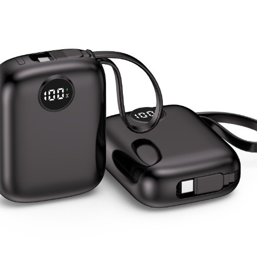 迷你自带线充电宝20000毫安 大容量小巧便携移动电源可印图片LOGO