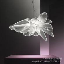 意大利設計師創意朦朧網紗水晶吊燈客廳餐廳卧室裝飾藝術LED燈具