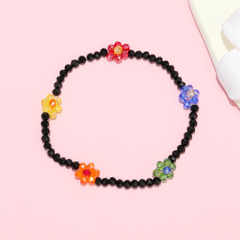jewelry simple rice bead flower acrylic small flower beaded braceletpicture4