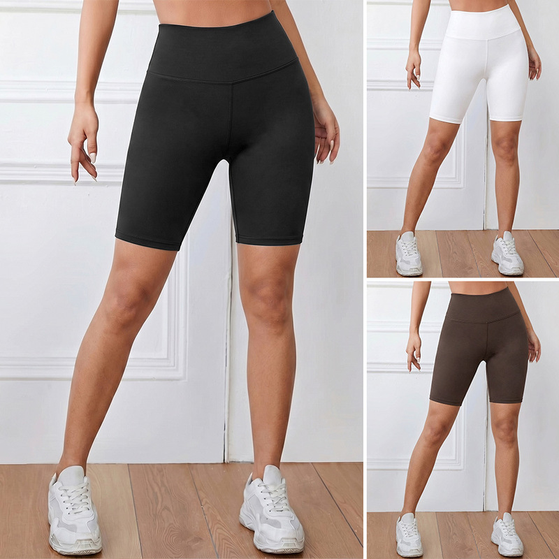 Cross-Border Women's Fashion European and American Style High-Waisted Tight-Fitting Cycling Shorts, Slimming and Butt-Lifting Five-Point Shorts for Women, Yoga Sports Shorts