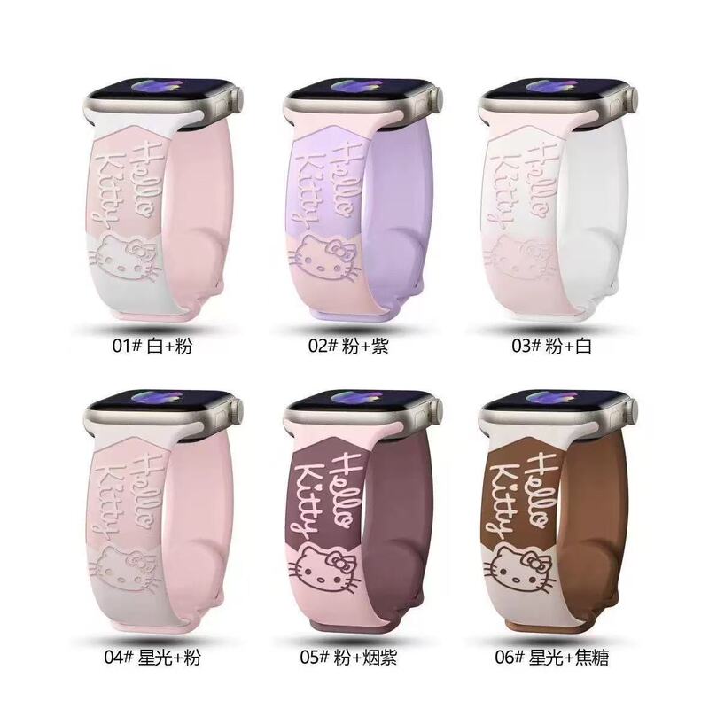 Suitable for Apple Watch Bands, Laser-Engraved Silicone Watch Bands, Supports Custom Design Based on Sample, Custom Design Based on Drawing, Uv Printing Suitable for Apple Watch Bands, Laser-Engraved Silicone Watch Bands, Supports Custom Design Based on Sample, Custom Design Based on Drawing, Uv Printing