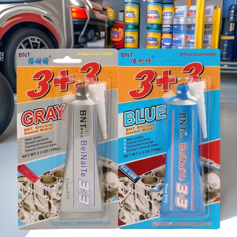 厂家批发倍耐特3＋3红银蓝免垫密封胶电机维修硅酮胶高温汽车维修