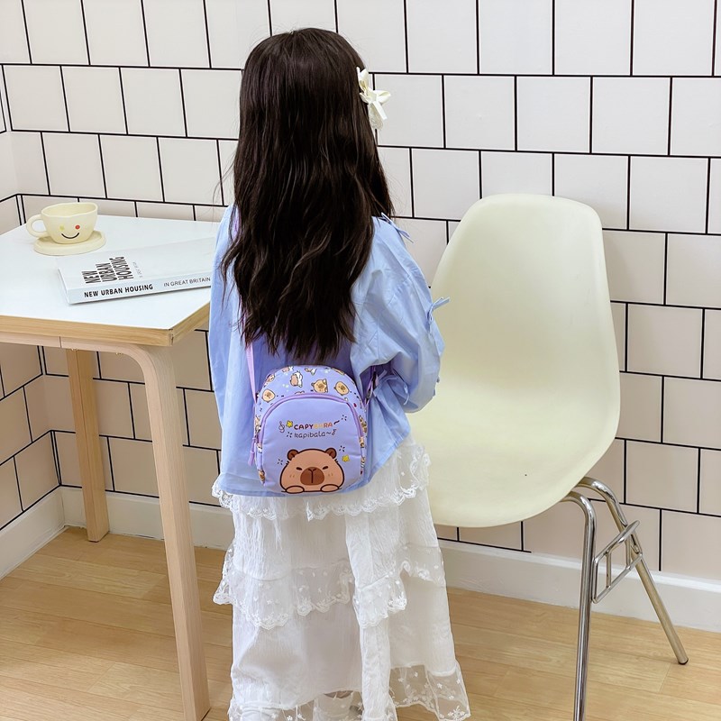 Caricatura lindas bolsas de hombro para niños y niñas Capibala impresión bolsas de mochila para niños ligeras para salir bolsas de niños