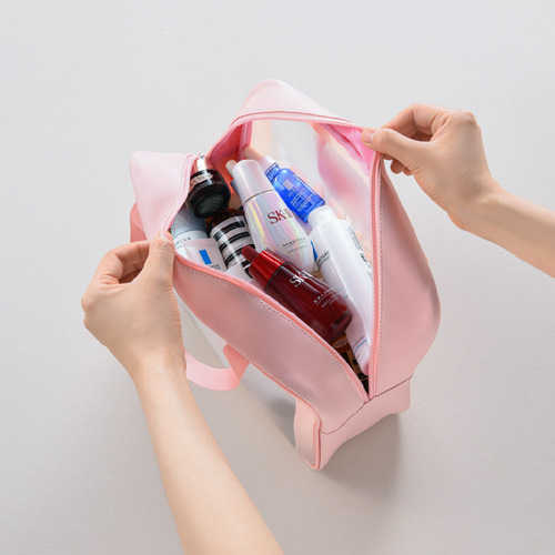 PVC transparent three-piece toiletry bag, waterproof beach bag, travel toiletry storage bag, simple cosmetic bag wholesale