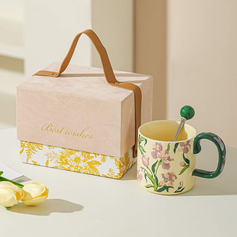 Regalos de cumpleaños para niñas, tazas de cerámica prácticas para novias, tazas de café, recuerdos de boda para amigos, caja de regalo de alta calidad