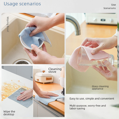 10-Piece Pack of Pouch-Style Pull-Tab Cloths: Ultra-Fine Fiber Kitchen Dishwashing & Cleaning Wipes—Perfect for Household Use, Ideal for Lazy Cleaners—Wholesale Price