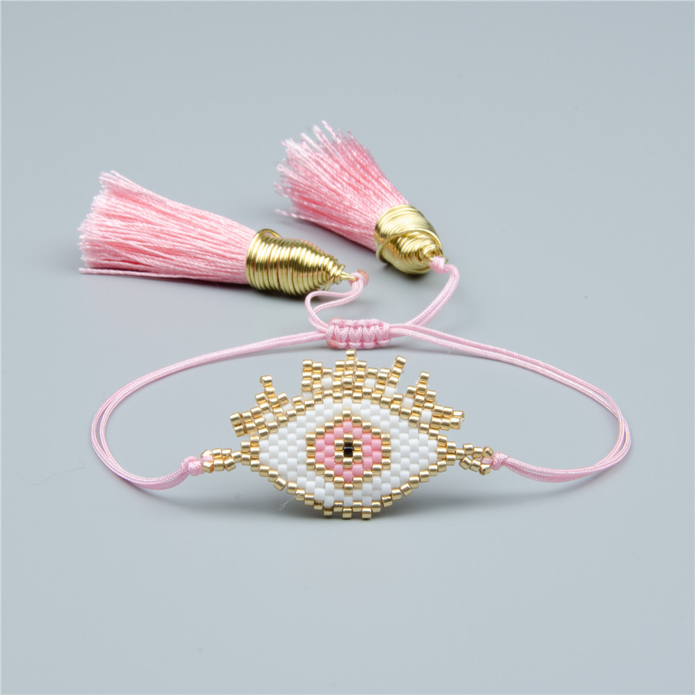 diamond Miyuki beads demon eye ethnic style bracelet wholesale jewelry Nihaojewelry