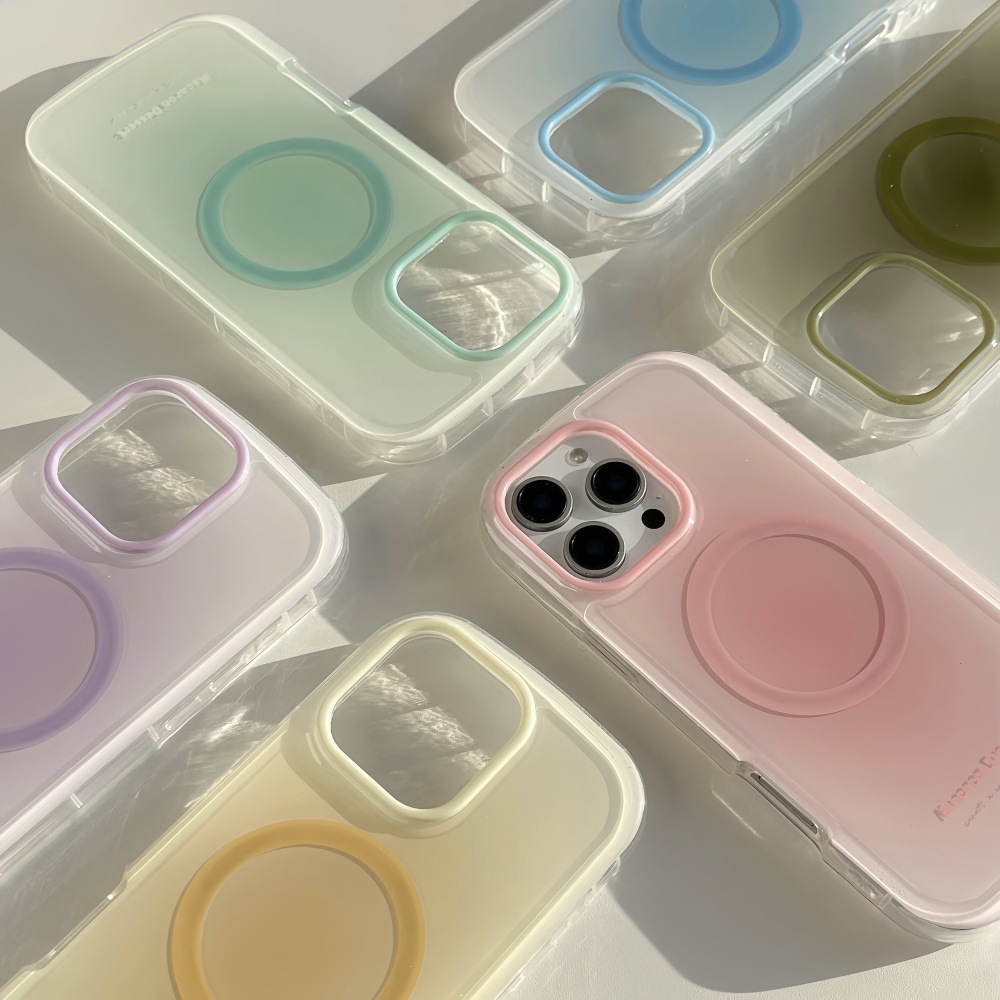 Ins estilo simple gradiente color sólido magnético adecuado para 16ProMax Apple 14/15 funda para teléfono móvil iPhone16 femenino 13