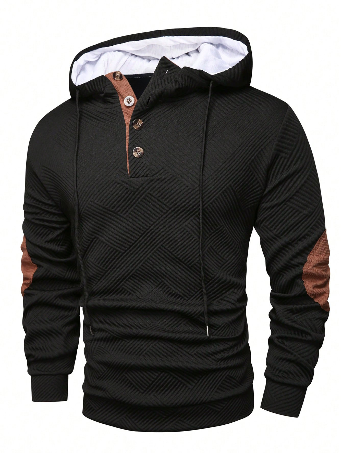 Otoño y invierno nuevo transfronterizo Europa y América Amazon hombre Jacquard con sombrero de color sólido suelto chaqueta deportiva casual
