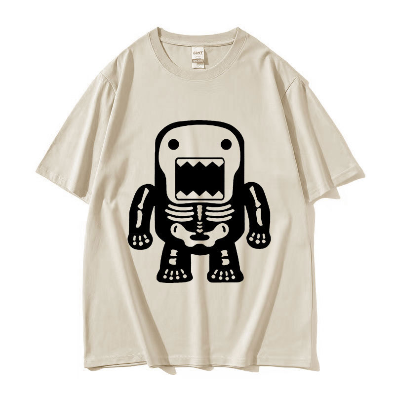 Domo Kun Funny Meme T-Shirt Men's Vintage Fashion O-Neck Sho