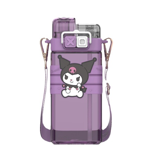 Punk Sanrio double drinking cup Pacha Dog Kuromi new internet celebrity creative pop-up double-open plastic cup with student