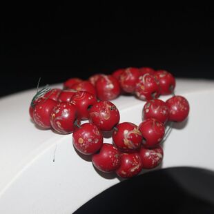 Republic of China old colored glaze beads string phoenix tail old colored glaze Vermilion beads bracelet wholesale antique old object collection