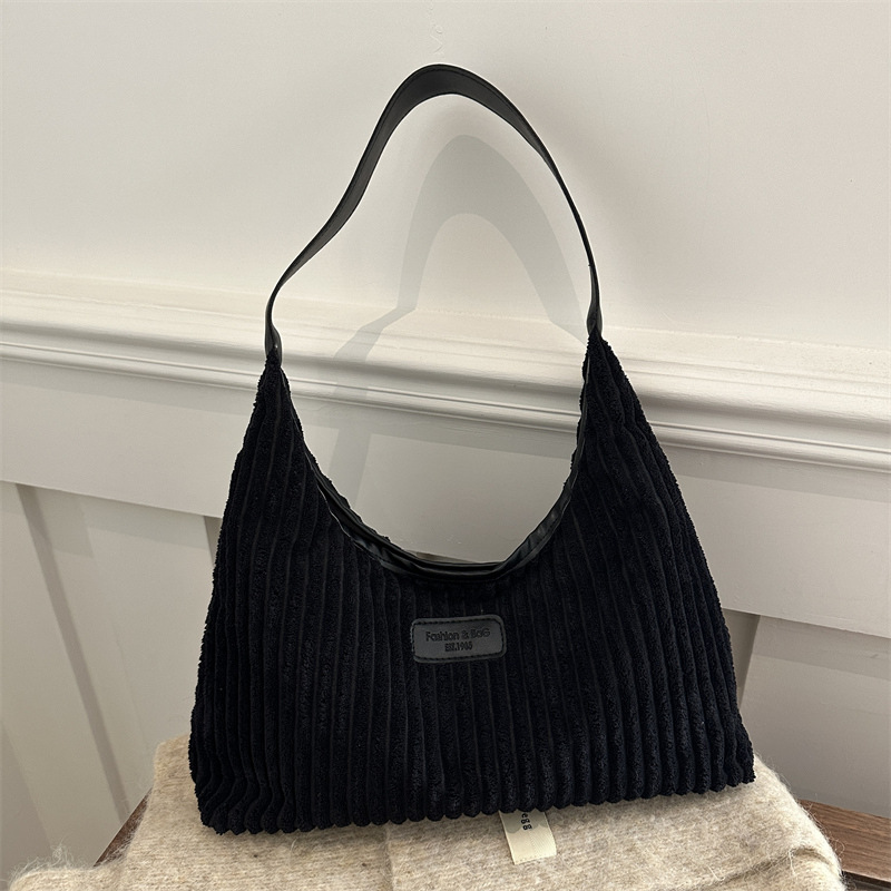 Casual de gran capacidad bolso de terciopelo para mujeres 2024 nuevo otoño invierno versátil bolso de hombro de brazo bolso de mano tote