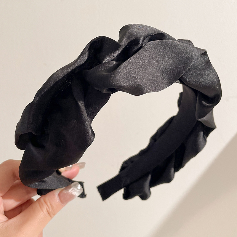 Corea del Sur negro aumento craneal plegado cinturón para el cabello de la mujer intestino grande cara pequeña lavado de la cabeza cinturón para el cabello de la cara accesorios al por mayor
