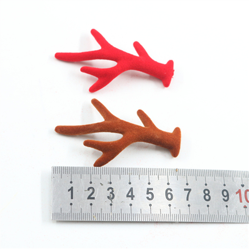 Implante de simulación de cuerno de ciervo de Navidad cuerno de ciervo DIY toque de cabello hecho a mano broche de cabello material accesorios