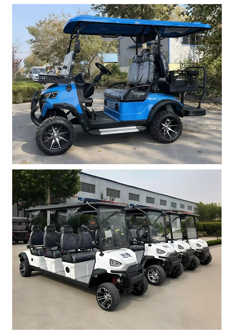 High-End Electric 2-4-6-Seater Golf Cart for Scenic Areas, Four-Wheel Patrol and Sightseeing Vehicle for Tourist Hotels