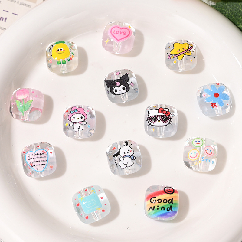 Cartoon Sanrio Kt Cat Printed Steamed Bun Beads DIY Mobile Phone Chain Jewelry Accessories Key Pendant Beaded Pen Accessories Cartoon Sanrio Kt Cat Printed Steamed Bun Beads DIY Mobile Phone Chain Jewelry Accessories Key Pendant Beaded Pen Accessories