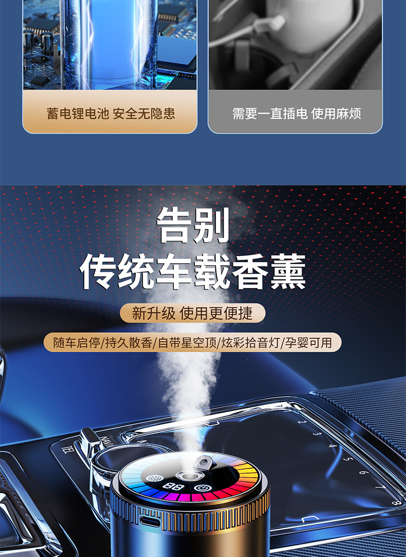 Intelligent car aromatherapy automatic spray lasting fragrance car perfume high-end fragrance machine star top pickup light