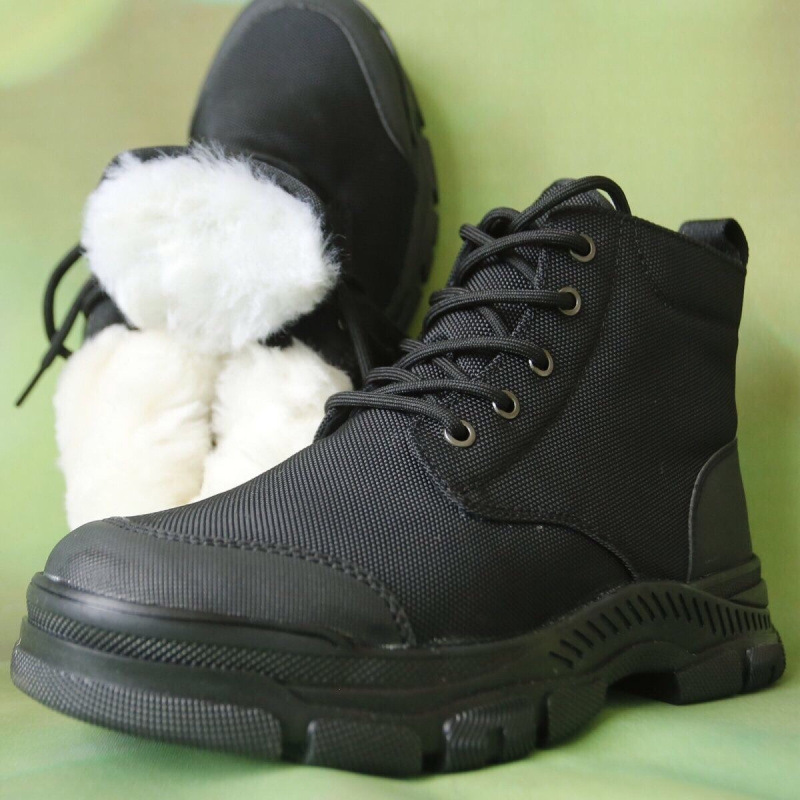 Winter Cold-proof Shoes Men's Pure Wool Outdoor Snow Boots 40-degree Thick fleece-lined Warm-keeping Men's Training Cotton Boots Waterproof Boots