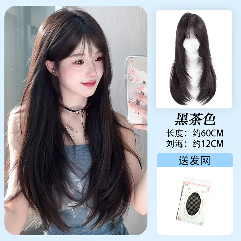 假发女全头套高层次橘色古早风自然蓬松长直发整顶长卷发|undefined