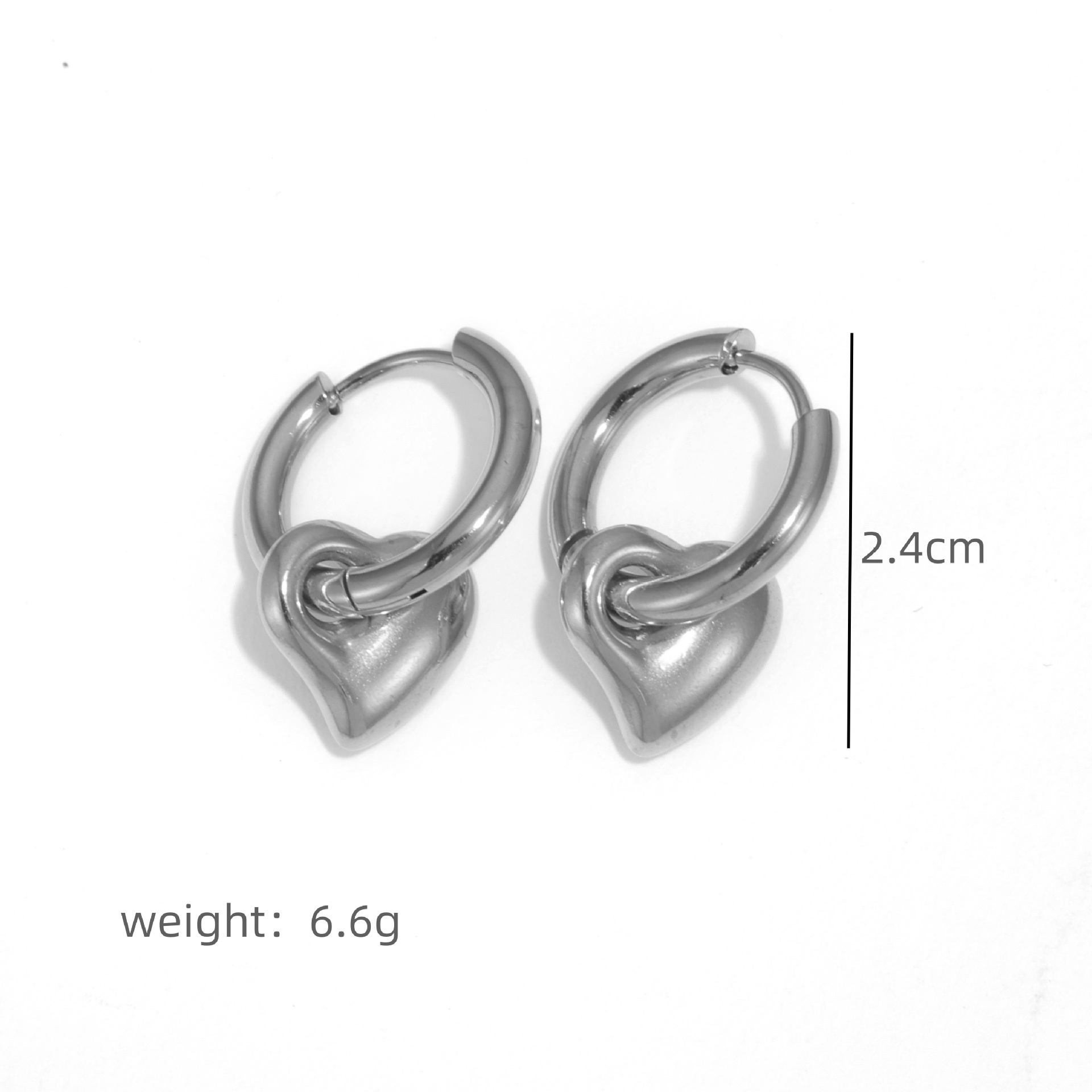 11g Weight 304 Stainless Steel Ear Needle Material Drop Earrings Classification 1 Pair Quantity Holiday, Daily Occasion 304 Stainless Steel Material Star, Heart Shape Pattern Women's Gender Plating Design Basic, Modern Style, Classic Style Style 1 Pair Basic Modern Style Classic Style Star Heart Shape Plating 304 Stainless Steel Drop Earrings 8