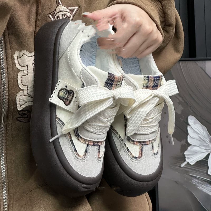 Допамин износостойкие кроссовки женские весенние 2025 корейские версии увеличенные днища дикая повседневная обувь нескользящая дизайн низкая обувь