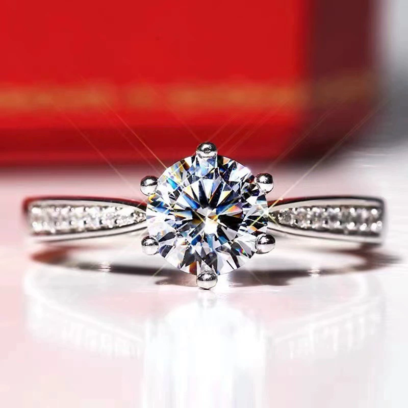 Кружевные кроссовки Моссан Diamond Eight Hearts Eight Arrows Classic Six Claw Crown Открытое кольцо для женщин
