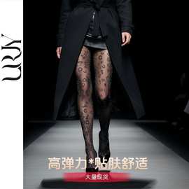 豹纹银丝袜性感复古提花亮丝闪闪黑丝连裤袜女复古斑马纹个性丝袜