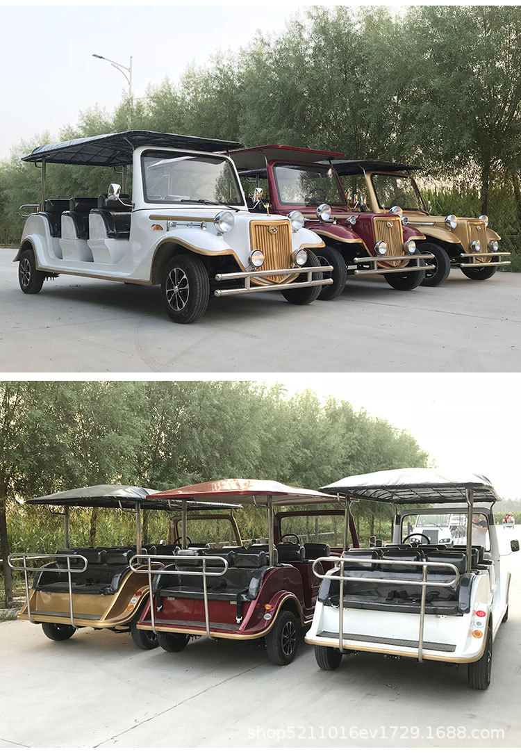 Electric Sightseeing Car, Golf Cart, Campus and Scenic Area Sightseeing Patrol Car, Vintage Car for House Tours, Reception and Transfer Vehicle