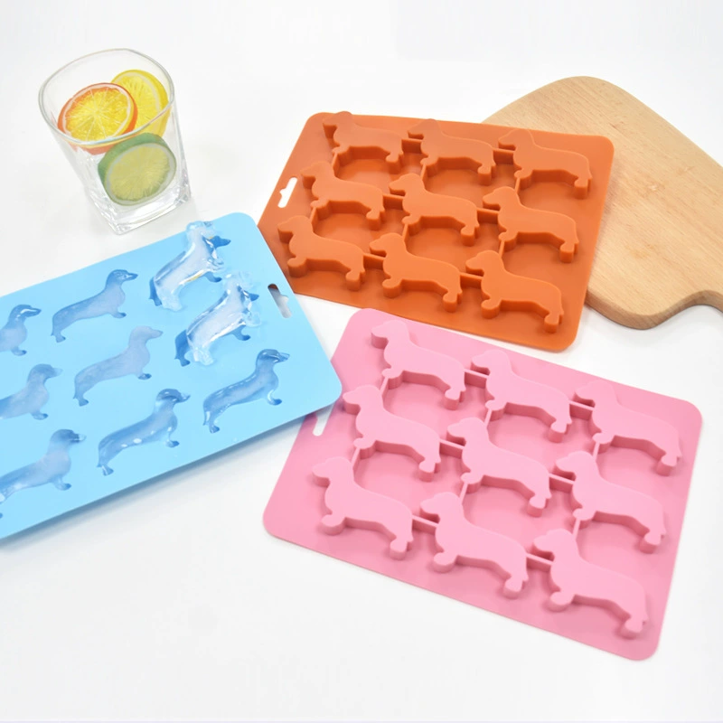 Силиконовая форма для льда, пищевая форма для льда, форма для льда в виде мультяшных животных, форма для льда в виде собаки, легко извлекаемая форма для льда.