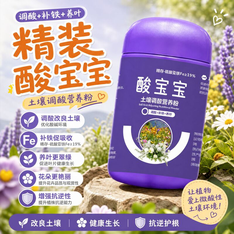 Acid Baby Ferrous Sulfate Flower Fertilizer Acid-Loving Plants Anti-Yellow Leaf Soil Acid Adjustment Special Water-Soluble Fertilizer Acid Baby Ferrous Sulfate Flower Fertilizer Acid-Loving Plants Anti-Yellow Leaf Soil Acid Adjustment Special Water-Soluble Fertilizer