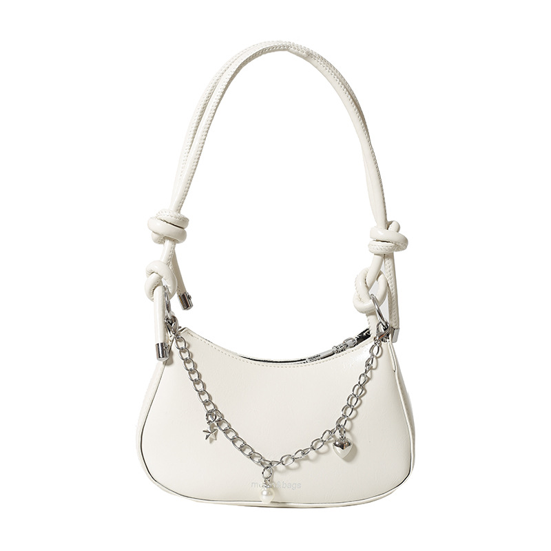 Bolsa de moda de media luna para mujeres 2024 bolso de hombro simple coreano de estilo nicho sensación de moda bolso de mujer casual