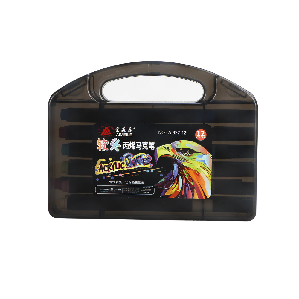Juego de marcadores acrílicos, papel impermeable e impermeable, color apilable, para niños y estudiantes, bolígrafo de color lavado no tóxico de jardín de infantes