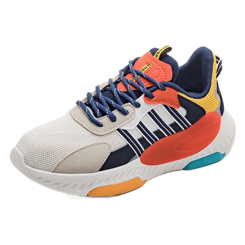 Zapatilla de Deporte de la pareja del color del estilo coreano que hace juego primavera y verano que vuelan los zapatos corrientes respirables tejidos zapatos ocasionales inferiores suaves zapatos de la manera de las mujeres F8806