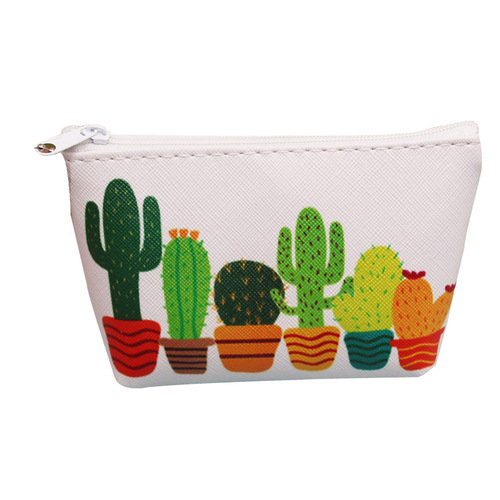 Cross-border cactus storage PU coin purse creative cartoon fashion small bag headphone key coin women's wallet