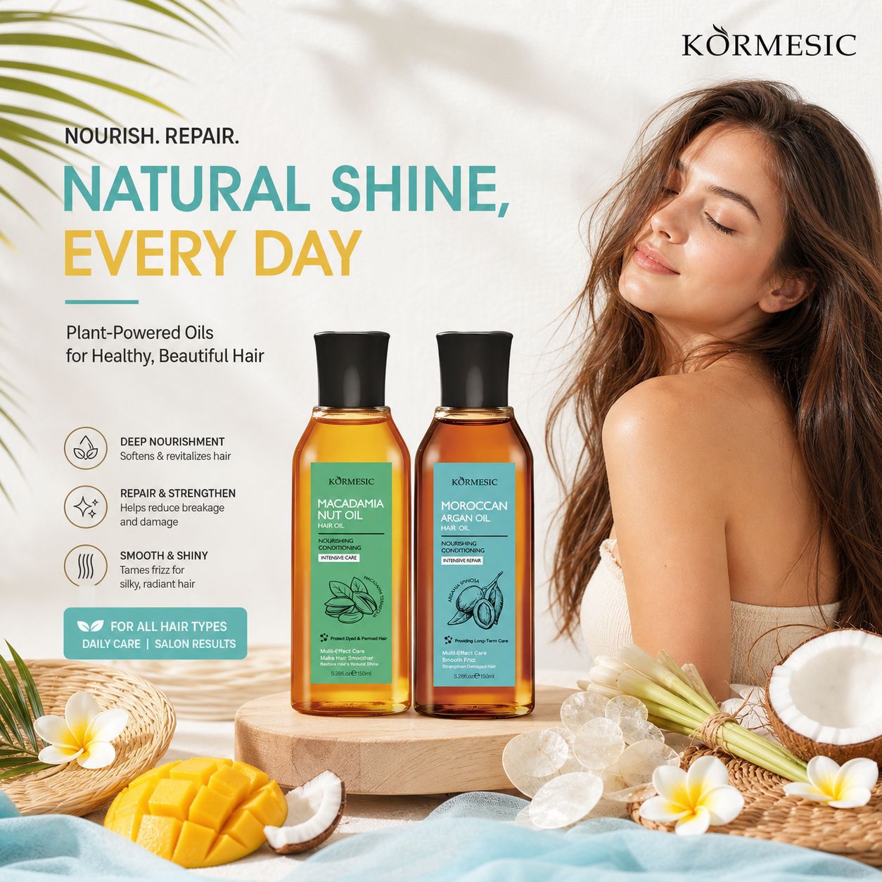 Selección estricta del comercio exterior KORMESIC Agan Oil Hair Oil Hair Smooth Hair Care Fabricante fuente transfronteriza