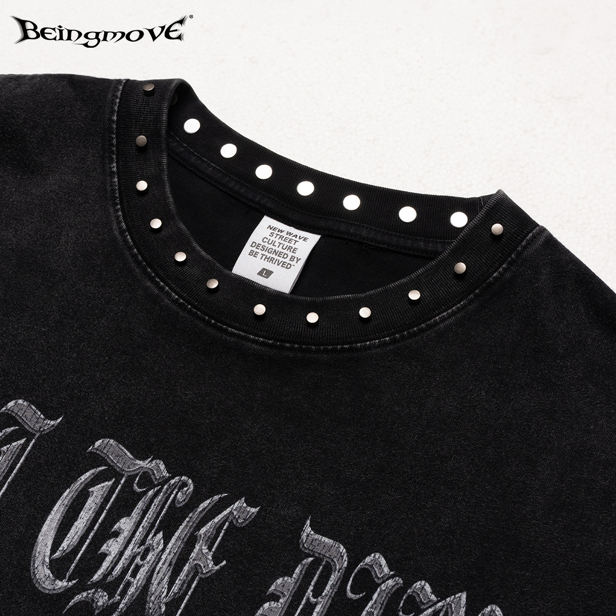 Calle secada| Calle americana vintage marca de moda oscura viento pesado suelto hacer vieja impresión lavado camiseta de manga corta hombre