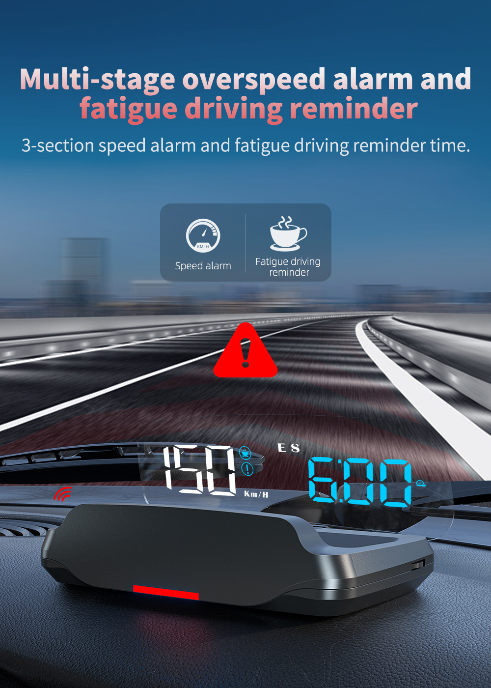 No ghosting HUD head-up display car GPS high-definition USB-powered universal car speedometer altitude date
