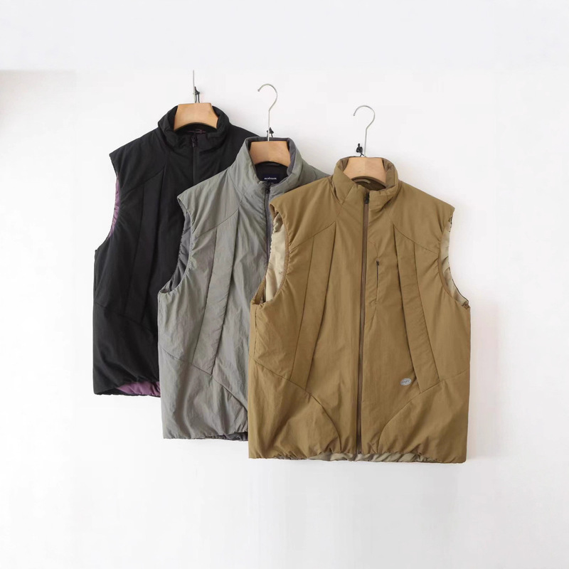 Outdoor Leisure Running Waterproof Multi-Pocket Stand Collar Workwear Wear-Resistant Vest Warm Cotton Jacket Men's Casual Vest