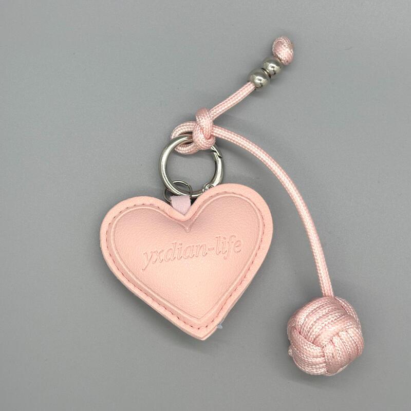 DIY ジュエリーバッグペンダントアクセサリー PU レザー綿充填ボール愛キーホルダーピーチハート型バッグペンダント|undefined