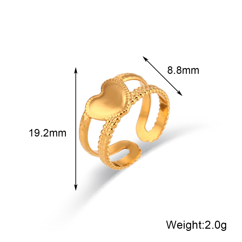 Fashion Geometric Stainless Steel Plating Zircon Open Ring 1 Piece