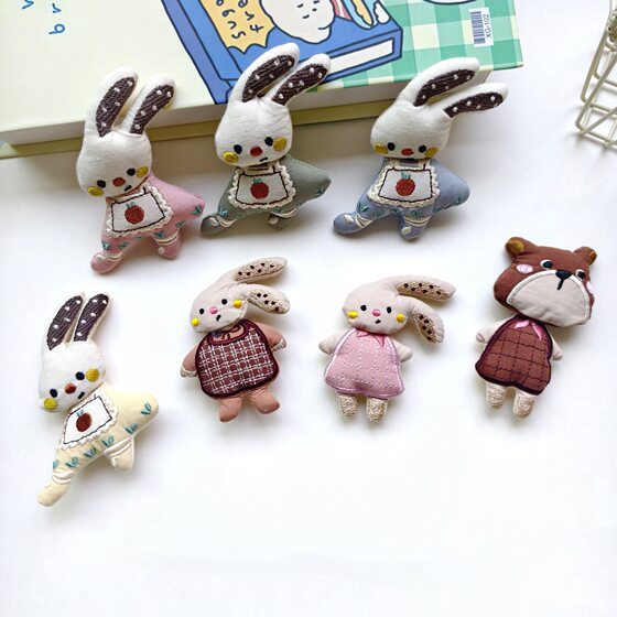 South Korea New Fabric Cotton Cartoon Doll Apron Rabbit Brooch Children's Leggings Shoes and Hats Accessories Accessories