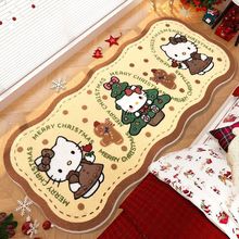 卡通圣诞地毯仿羊绒卧室柔软亲肤阳台飘窗床边隔凉凯蒂猫装饰地垫