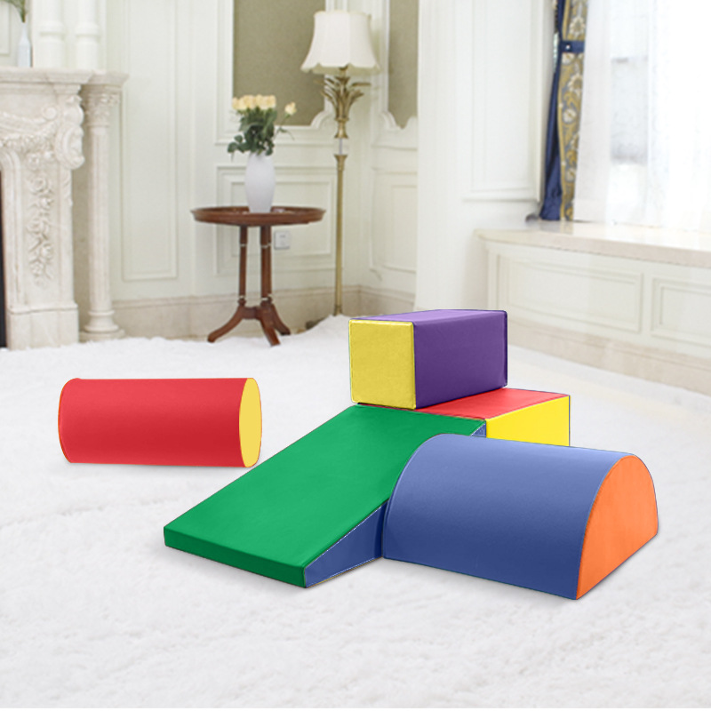 Centro de educación temprana para niños combinación de bloques de escalada suave para entrenamiento de sensación de inteligencia combinación de escalera de escalada esponja suave