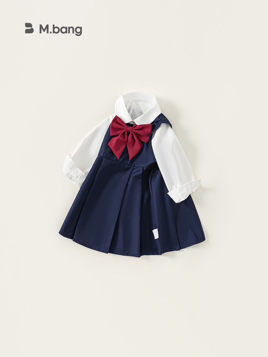 Ropa infantil Youbao, vestido estilo coreano, conjunto de dos piezas para bebé, camisa estilo escolar, falda, traje para niña pequeña