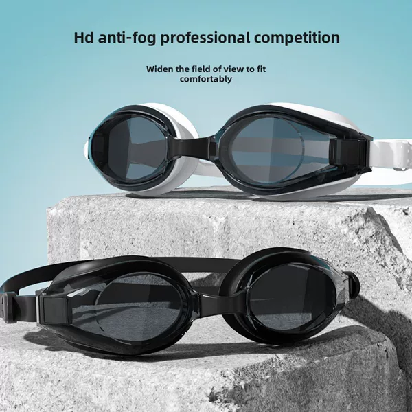 Cross-border Adult HD Waterproof Anti-fog Goggles Silicone Swimming Cap Professional Diving Set Racing Swimming Goggles Anti-fog Swimming Goggles