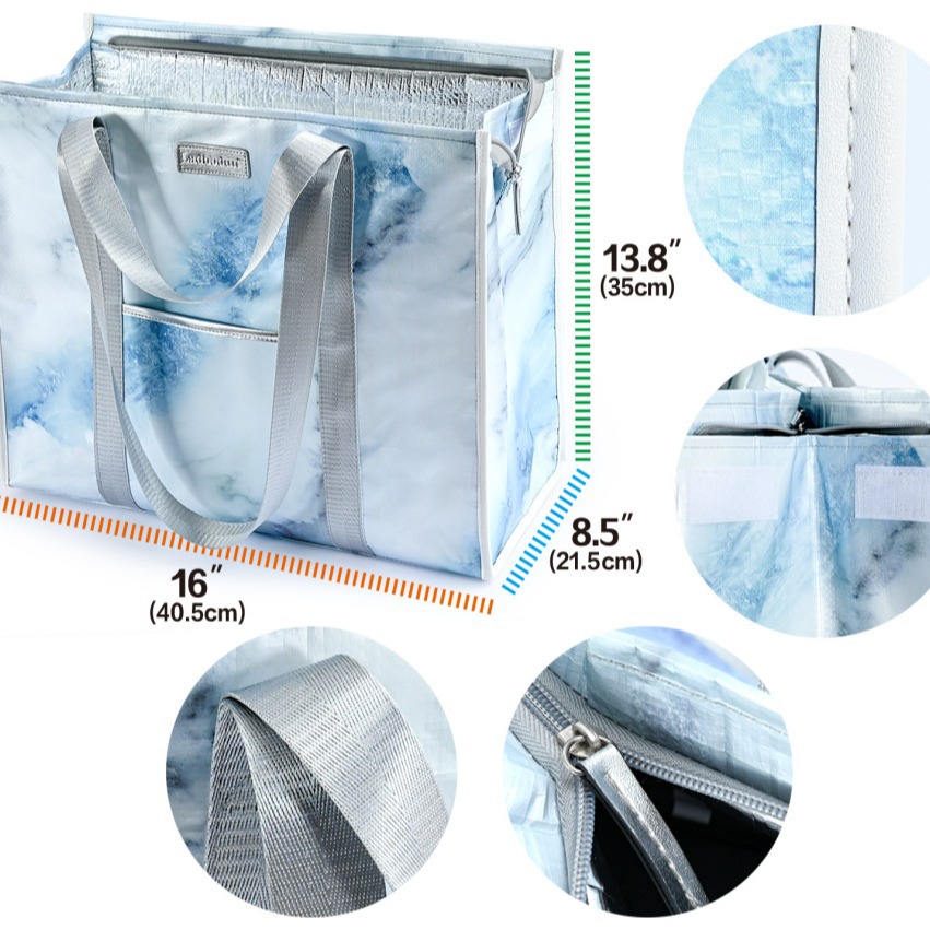 Bolsa de compras grande de polipropileno tejido laminado transfronterizo, bolso de hombro, impermeable, de plástico, para regalo de exhibición.