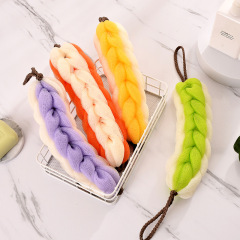Long Strip Bath Flower Noble Family Candy Color Bath Strip Double Color Splicing Back Scrubbing Stretchable No Need To Ask Men And Women's Bathing Wipes 